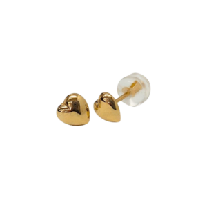 עגילי לב נפוח זהב